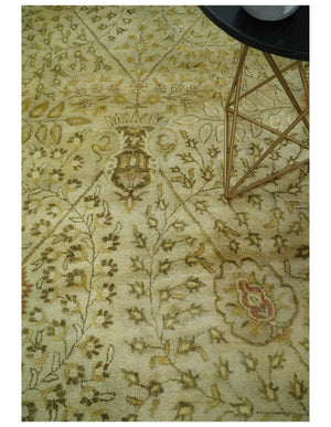 8x11 Vintage Persian Design Brown and Beige Hand Tufted Wool Area Rug | BAN4