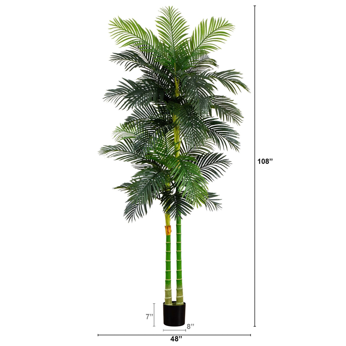 9’ Artificial Double Golden Cane Palm Tree