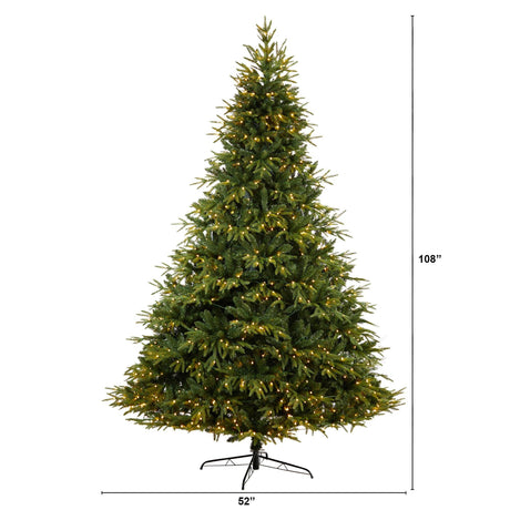 9’ Colorado Mountain Fir “Natural Look” Tree with 900 Multi LED Lights and 4600 Bendable Branches