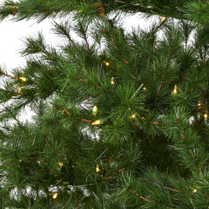 9’ Colorado Mountain Pine Artificial Christmas Tree with 650 Clear Lights, 3197 Bendable Branches and Pine Cones