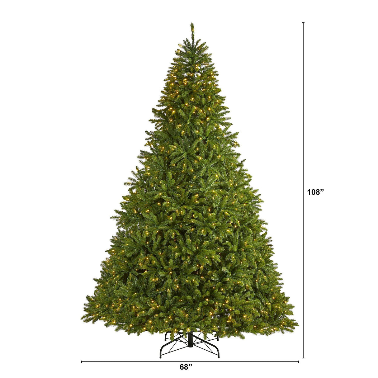 9’ Sierra Spruce “Natural Look” Artificial Christmas Tree with 1000 Clear LED Lights and 4443 Tips