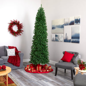 9’ Slim Green Mountain Pine Artificial Christmas Tree with 1860 Bendable Branches