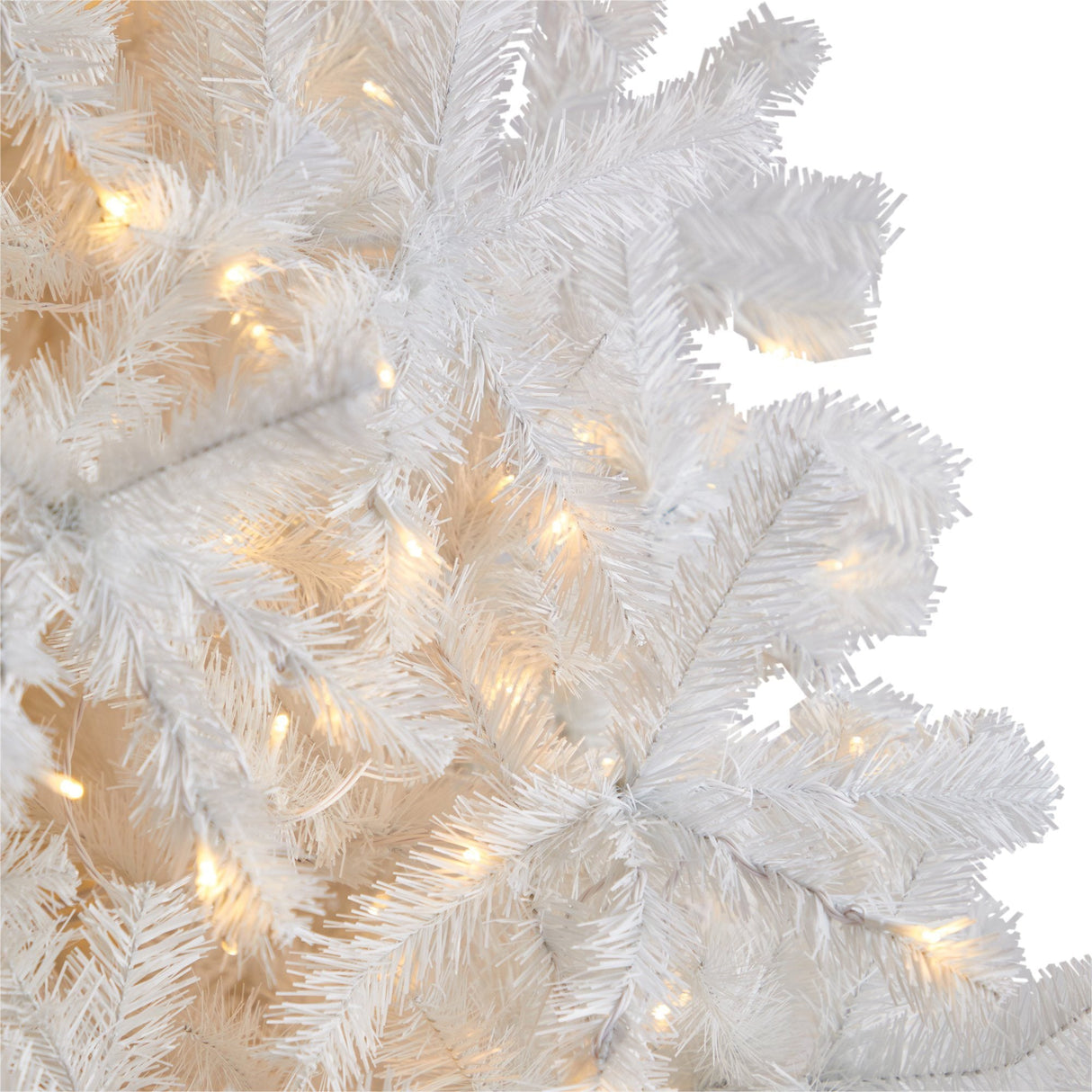 9' White Artificial Christmas Tree with 1860 Bendable Branches and 650 LED Lights