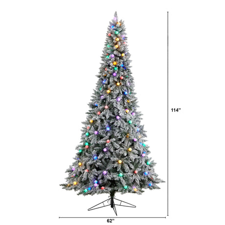 9.5' Flocked British Columbia Mountain Fir Artificial Christmas Tree