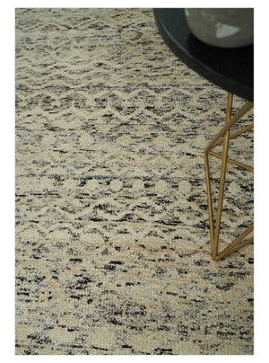 9x12 Hand Knotted Beige and Brown Modern Contemporary Southwestern Tribal Trellis Recycled Silk Area Rug | OP18