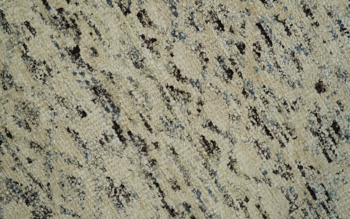 9x12 Hand Knotted Beige and Brown Modern Contemporary Southwestern Tribal Trellis Recycled Silk Area Rug | OP18