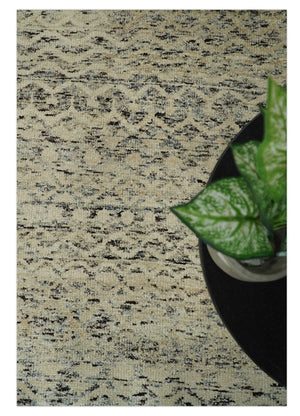 9x12 Hand Knotted Beige and Brown Modern Contemporary Southwestern Tribal Trellis Recycled Silk Area Rug | OP18