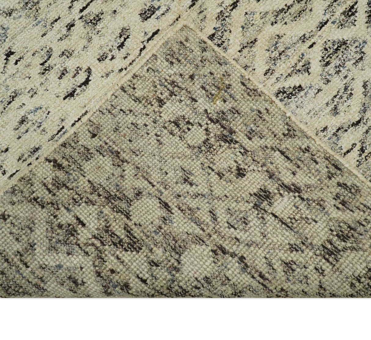 9x12 Hand Knotted Beige and Brown Modern Contemporary Southwestern Tribal Trellis Recycled Silk Area Rug | OP18