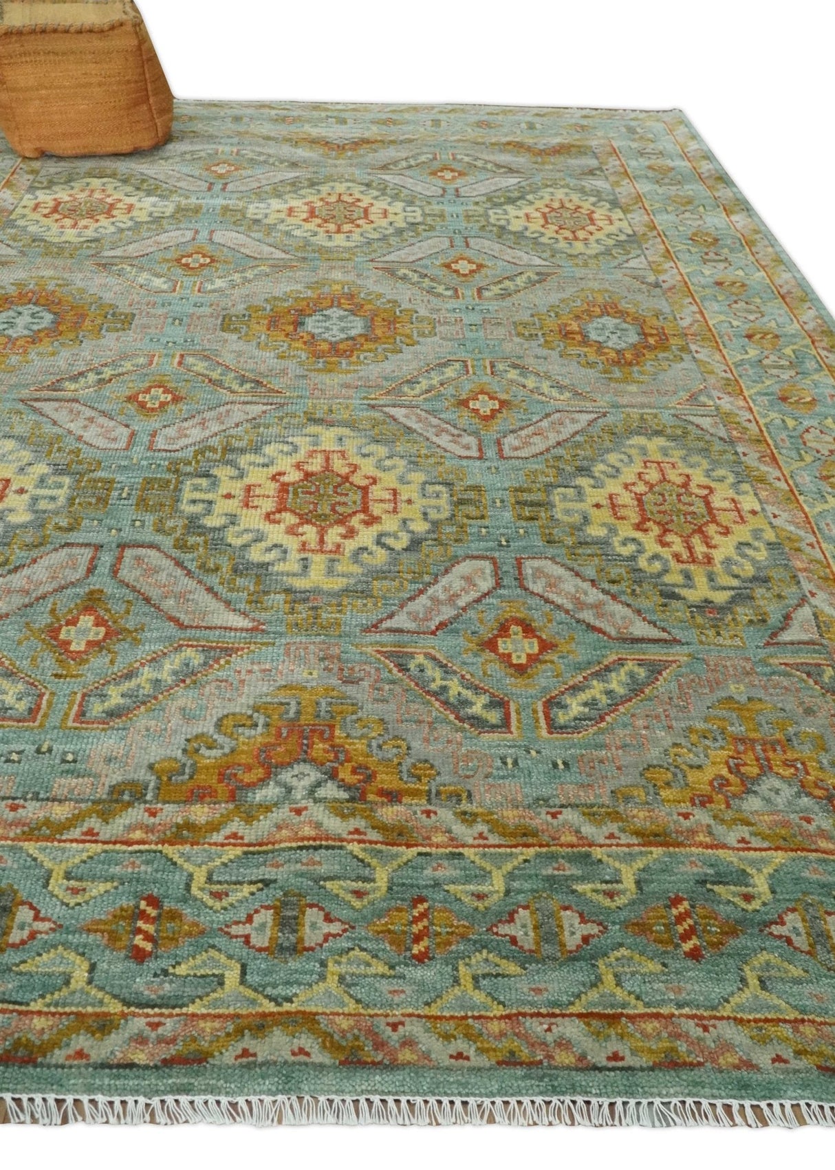 9x12 Hand Knotted Gray, Silver and Beige Oriental Traditional Wool Area Rug, Living Room and Bedroom Rug