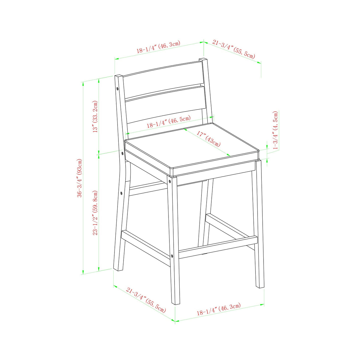 Acacia Wood Outdoor Counter Stools, Set of 2