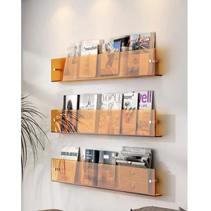 Acrylic Wall-Mounted Magazine Shelf