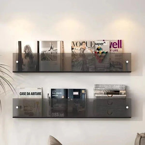 Acrylic Wall-Mounted Magazine Shelf