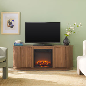 Adeline Modern Reeded Fireplace TV Stand