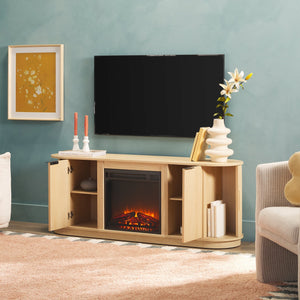 Adeline Modern Reeded Fireplace TV Stand