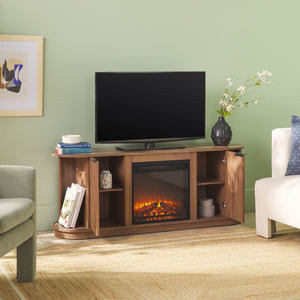 Adeline Modern Reeded Fireplace TV Stand