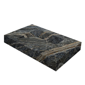 Adriatic Black Marble Modern Rectangular Sink Wall-mount Bathroom Sink