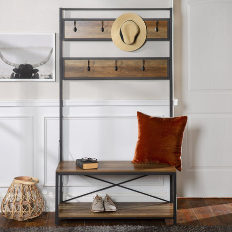 Aldridge Entryway Bench With Coat Rack