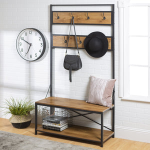 Aldridge Entryway Bench With Coat Rack