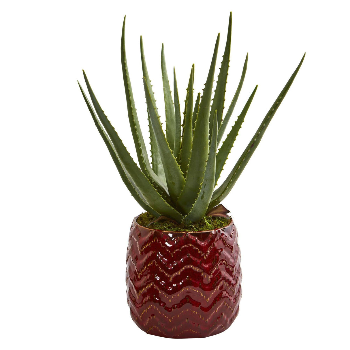 Aloe Artificial Plant in Red Planter