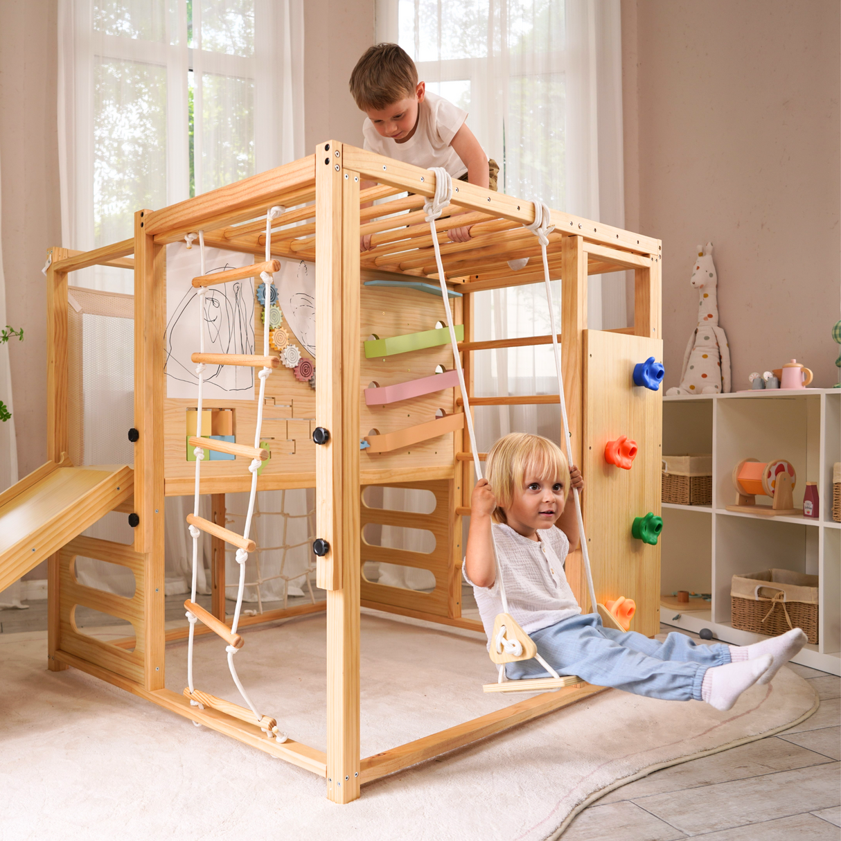 Alpine Adventure Indoor Play Gym – Climber, Slide & Kids Activity Set
