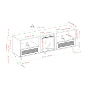 Amara Rattan Fireplace TV Console Stand