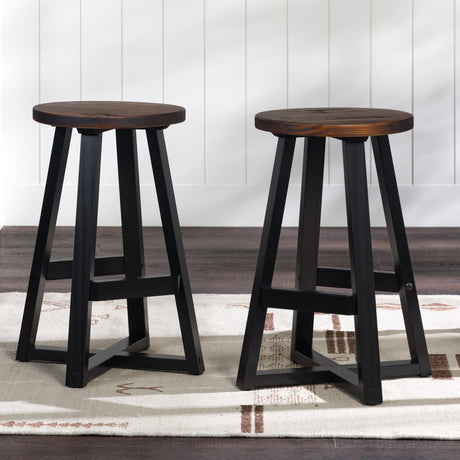 Amaris Wood Bar Stool, Set of 2