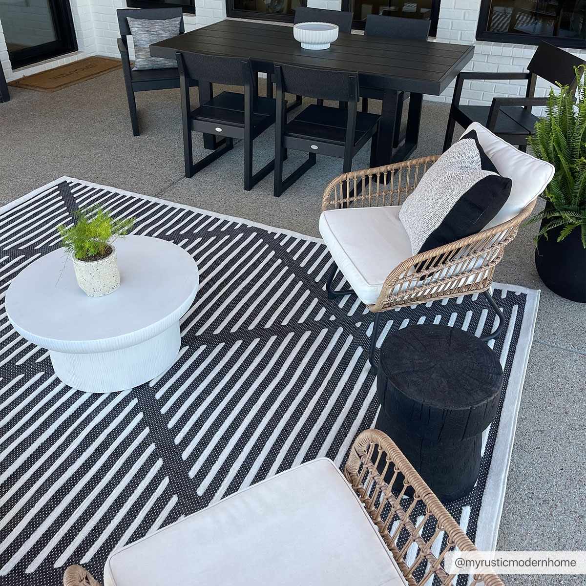 Anah Black Durable Rug