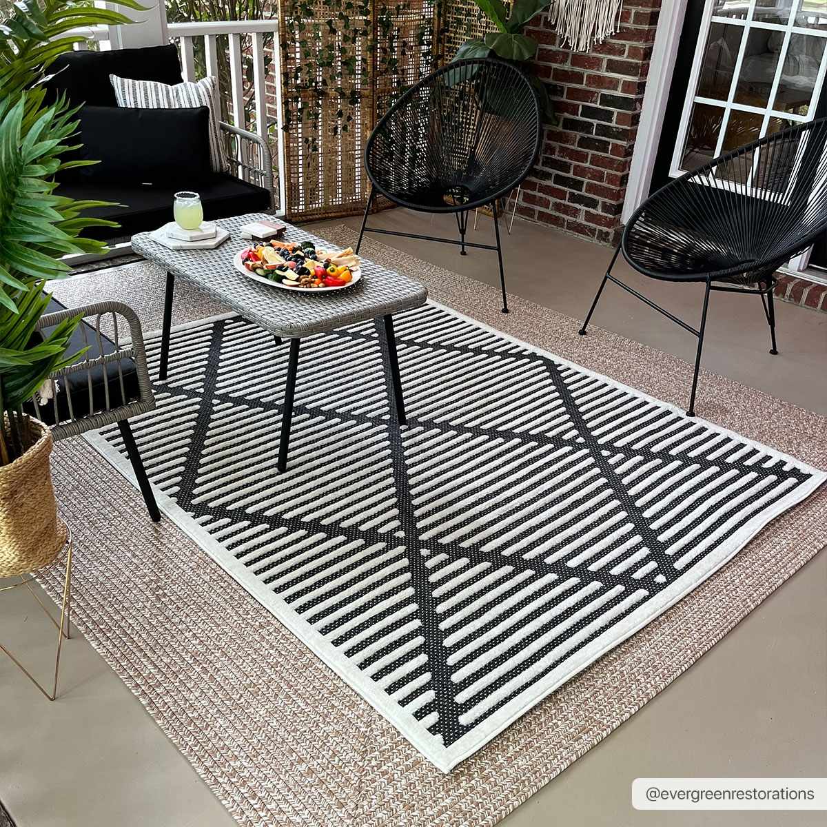 Anah Black Durable Rug