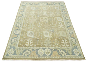 Antique Brown, Gray and Beige 8x10, 6x9 and 4x6 Hand Knotted Traditional Persian Oushak Wool Rug | AC2