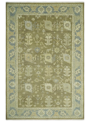 Antique Brown, Gray and Beige 8x10, 6x9 and 4x6 Hand Knotted Traditional Persian Oushak Wool Rug | AC2