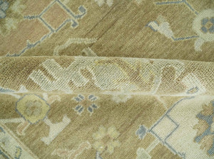 Antique Brown, Gray and Beige 8x10, 6x9 and 4x6 Hand Knotted Traditional Persian Oushak Wool Rug | AC2