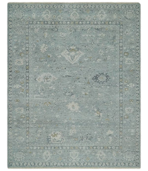 Antique Distressed Look Gray and Silver Low Pile Multi Size Oushak wool Area Rug
