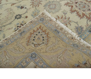 Antique Fine 8x10 Hand Knotted Ivory and Beige Traditional Vintage Persian Wool Rug | TRDCP717