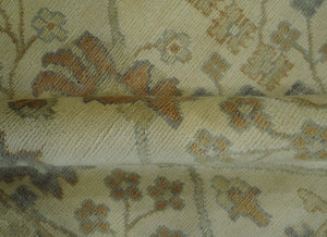 Antique Floral Beige, Olive and Rust Hand knotted Oriental Oushak 8x10 wool Area rug