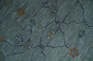 Antique Hand Knotted Charcoal and Gray Traditional Oushak wool Area Rug