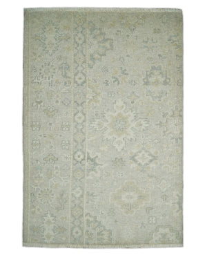 Antique Persian 2x3 Beige and Gray Hand Knotted Entryway Wool Area Rug | TRD3304823
