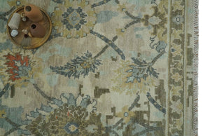 Antique Style Beige, Green and Gray Hand Knotted Traditional Oriental 8x10 wool area Rug