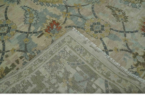 Antique Style Beige, Green and Gray Hand Knotted Traditional Oriental 8x10 wool area Rug