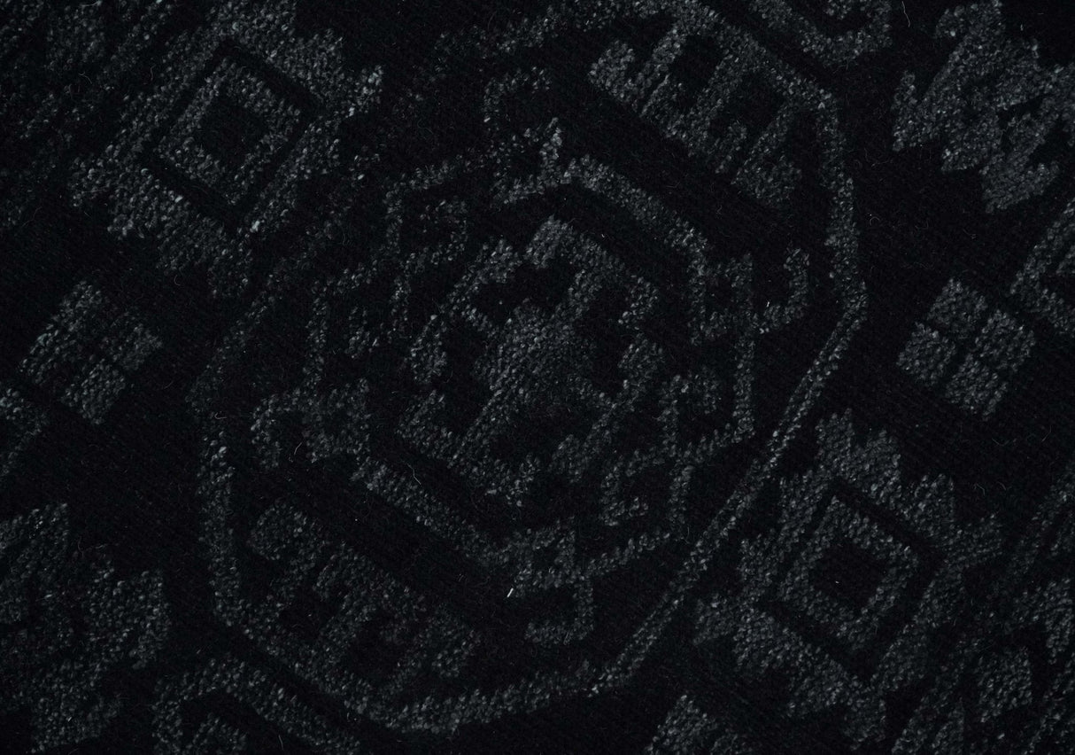 Antique Style Black and Silver 8.4x9.8 hand knotted Traditional wool Area rug