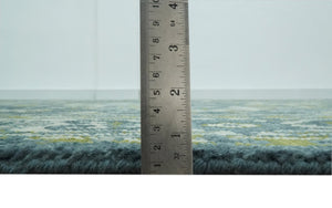 Antique Style Hand Knotted Teal, Gray and Green Traditional Heriz 8x10 wool area rug