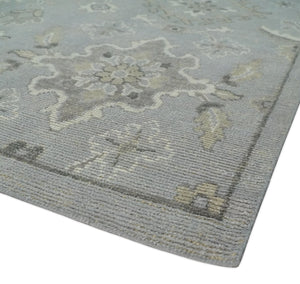Antique Style Pastel Silver, Beige and Gray Low Pile Multi Size Oushak wool Area Rug