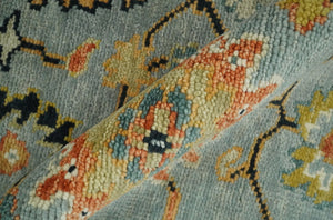 Antique Traditional Silver and Ivory Hand Knotted Oriental Oushak Multi Size wool Area Rug