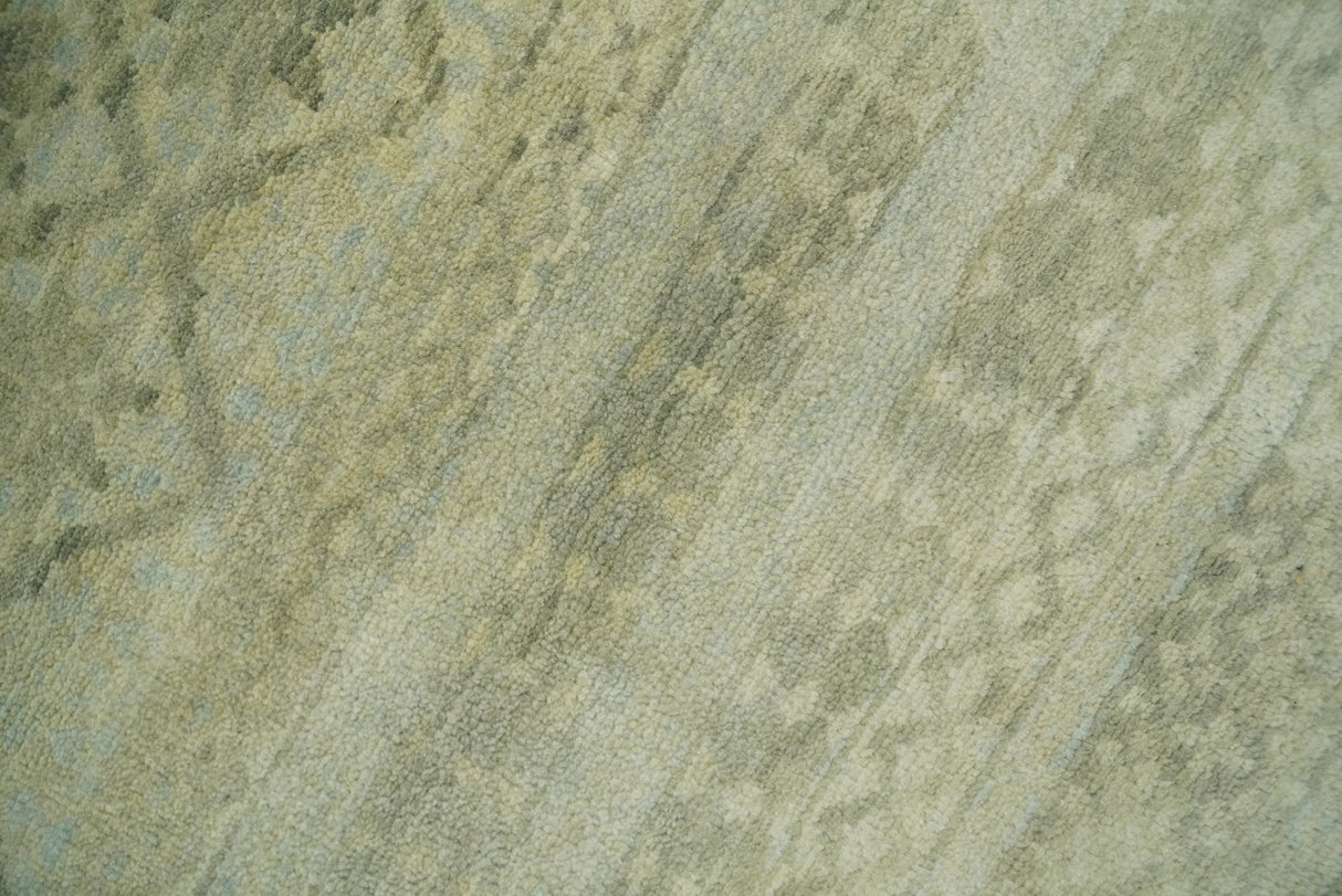 Antique faded 8x10 Vintage Oriental Traditional Olive and Beige Wool Area Rug | TRDCP547810
