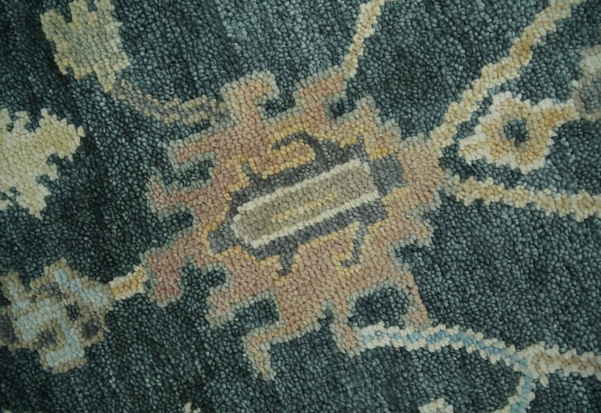 Antique look Green, Aqua and Beige Hand Knotted Traditional Oushak 8x10 wool area Rug