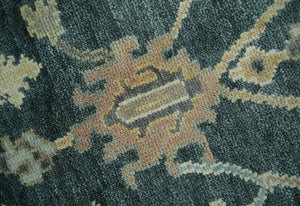 Antique look Green, Aqua and Beige Hand Knotted Traditional Oushak 8x10 wool area Rug
