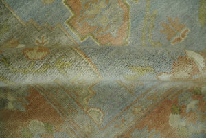Antique style Gray, Rust and Green Hand Knotted 8x10 Oriental Oushak wool Area Rug
