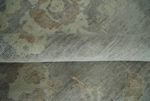 Antique style Gray and Beige 9x12 Hand knotted Oushak wool Area Rug