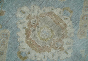Antique style Gray and Beige Hand knotted Traditional Oushak wool Area Rug