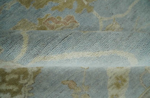 Antique style Gray and Beige Hand knotted Traditional Oushak wool Area Rug
