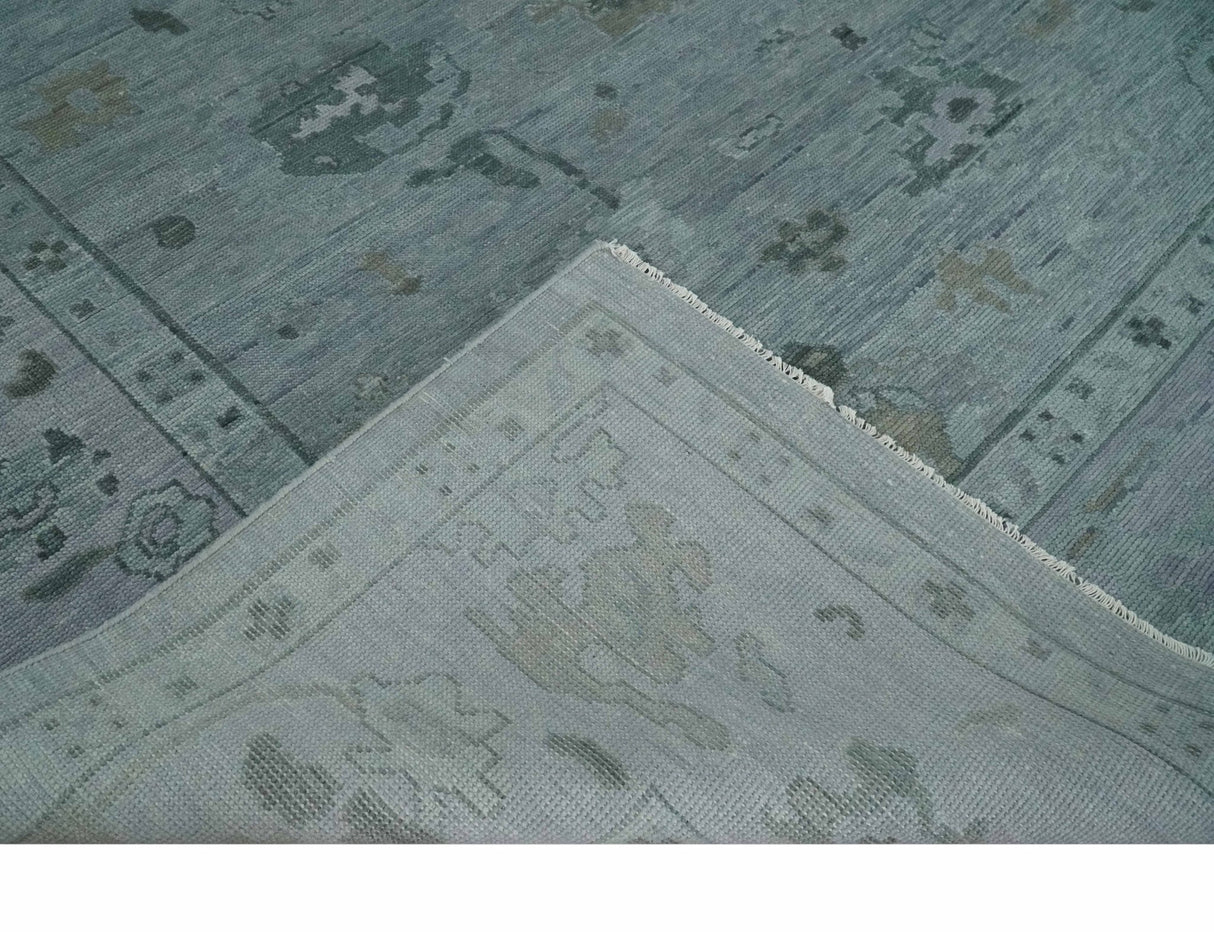 Antique style Gray and Silver Hand Knotted Multi Size Oushak Wool Area Rug